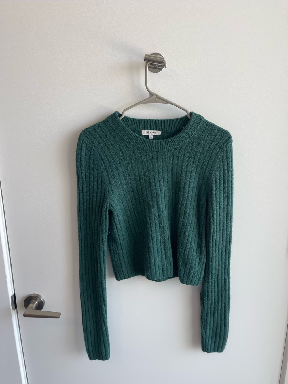 Madewell Cable Knit Crewneck Sweater - Green